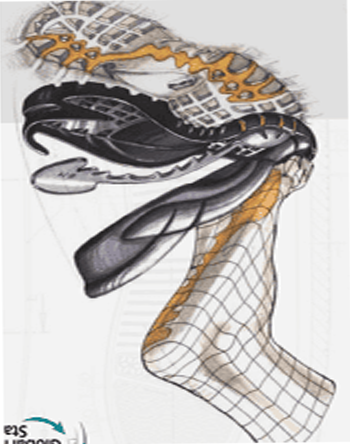 A shoe rack with different types of shoes like slippers, sneakers, and boots